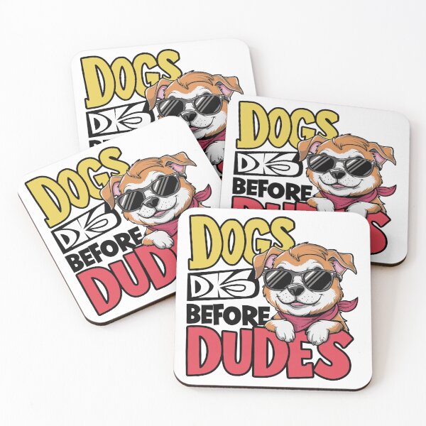 Item preview, "Dogs Before Dudes" Playful Typography Design | Cartoon Dog Art | HahaHandlesHub designed and sold by HahaHandlesHub.