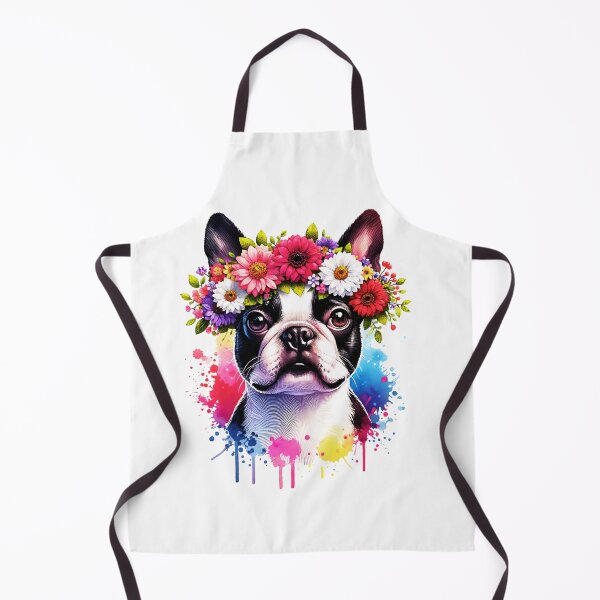 Item preview, Boston Terrier Wearing Flower Crown designed and sold by TheAnimalZ00.