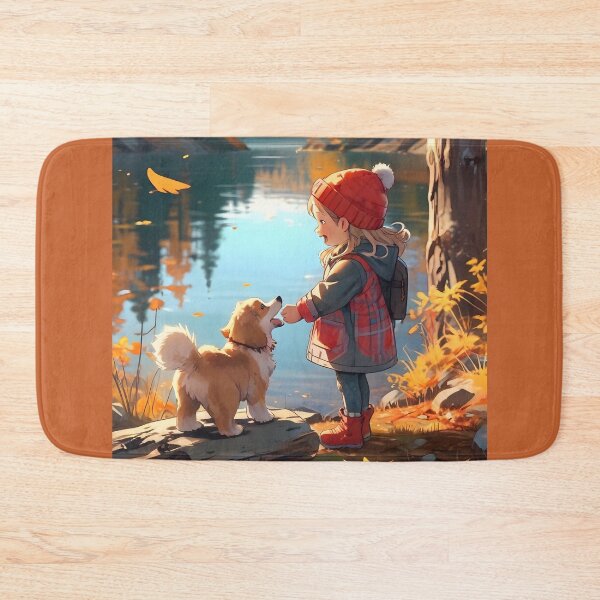 Item preview, Little girl and her dog in autumn Canada designed and sold by Astralia.