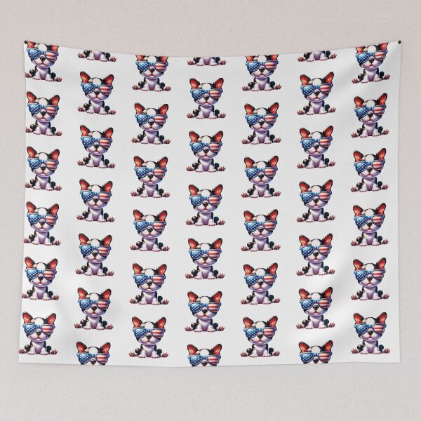 Item preview, Boston Terrier Wearing American Flag Sunglasses designed and sold by TheAnimalZ00.