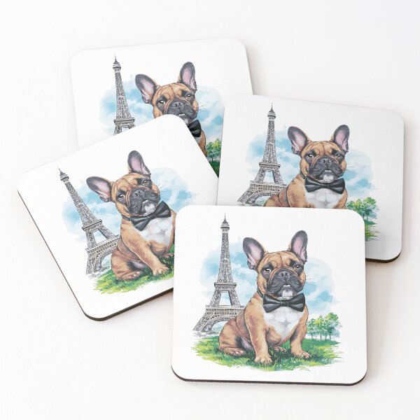 Item preview, Elegant French Bulldog with Bowtie Art in Eiffel Tower | Stylish Dog Illustration | HahaHandlesHub designed and sold by HahaHandlesHub.
