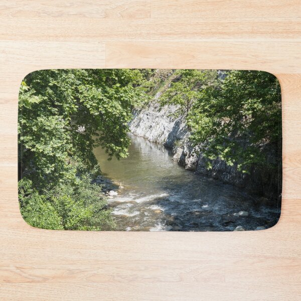 Item preview, Mountain River Bend Around White Limestone Cliffside designed and sold by Georgia Mizuleva.