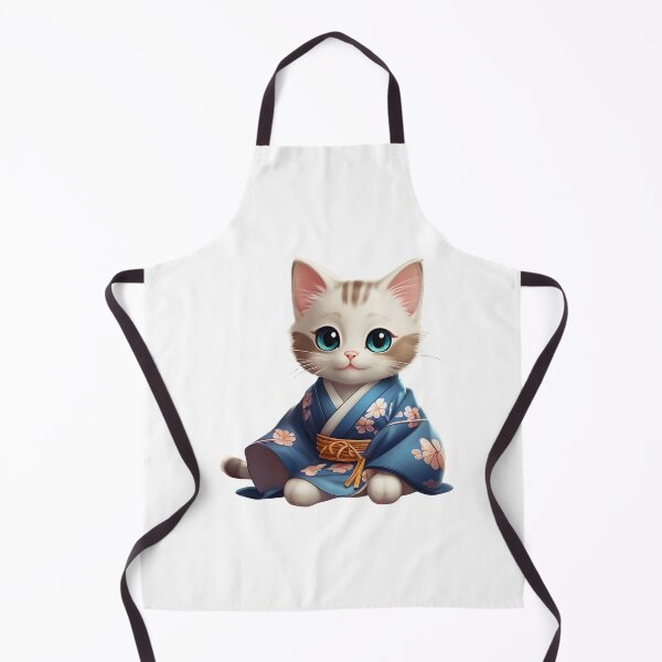 Item preview, Cute Cat in a blue kimono  designed and sold by mo-adam.