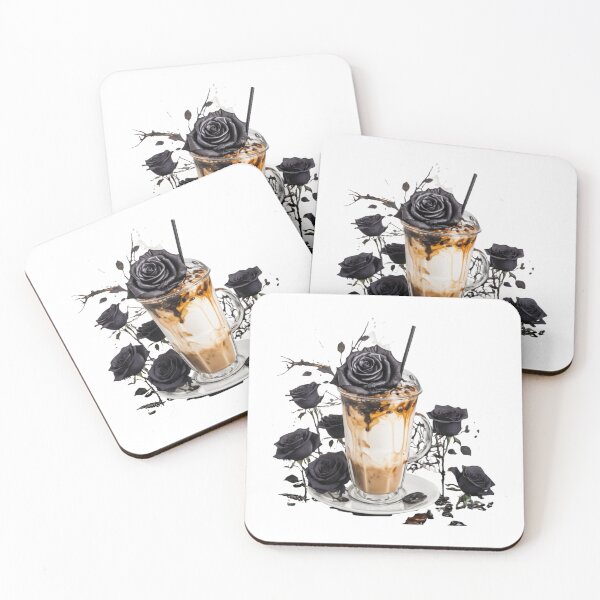 Item preview, iced coffee and flowers designed and sold by mo-adam.