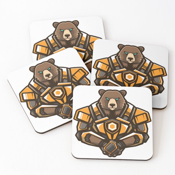 Item preview, strength bear teddy cyborg illustration for mascot logo and icon designed and sold by asep sarifudin.