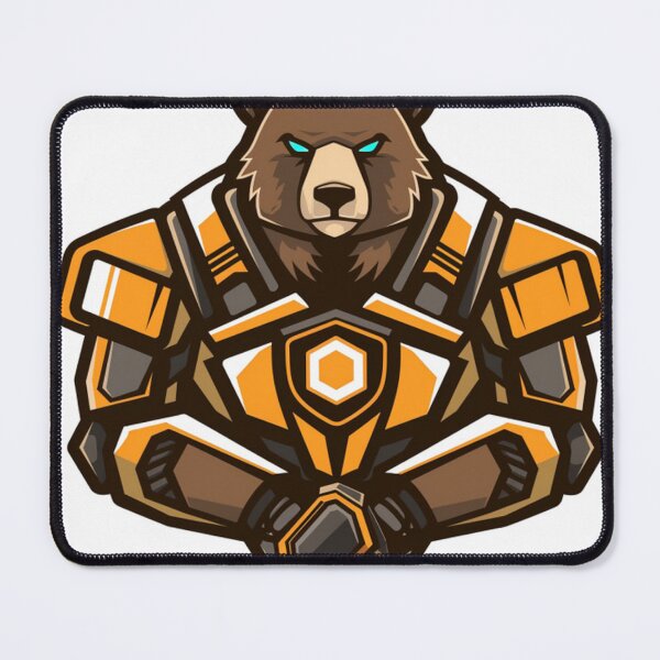 Item preview, strength bear teddy cyborg illustration for mascot logo and icon designed and sold by asep sarifudin.