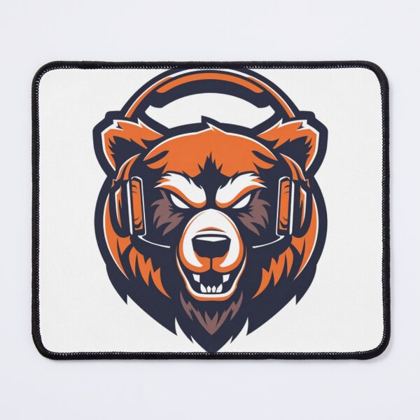 Item preview, orange gamer bear using headset unit illustration icon designed and sold by asep sarifudin.