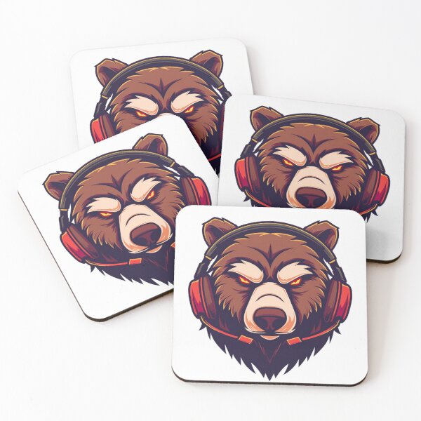 Item preview, gamer bear using headset unit illustration icon designed and sold by asep sarifudin.