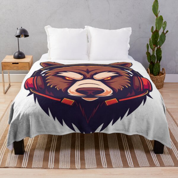 Item preview, gamer bear using headset unit illustration icon designed and sold by asep sarifudin.