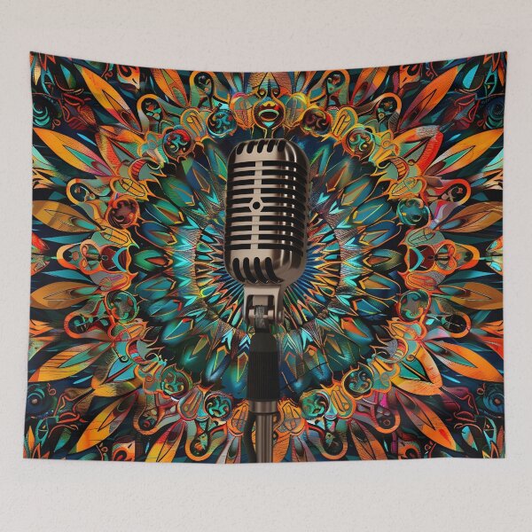 Item preview, Psychedelic Mandala microphone print designed and sold by dcrc.