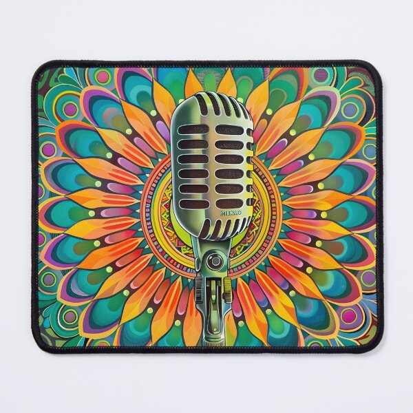Item preview, psychedelic mandala microphone print designed and sold by dcrc.