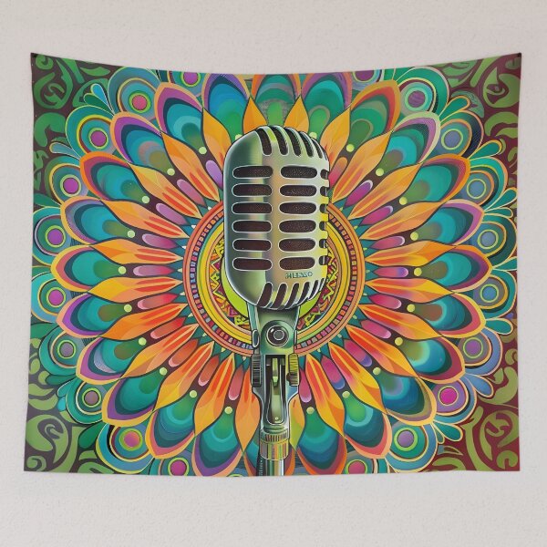 Item preview, psychedelic mandala microphone print designed and sold by dcrc.