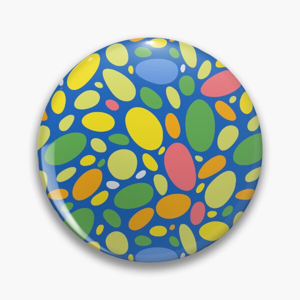 Item preview, Yellow Colorful Bean Pebbles on Blue Abstract Pattern  designed and sold by patternsoup.