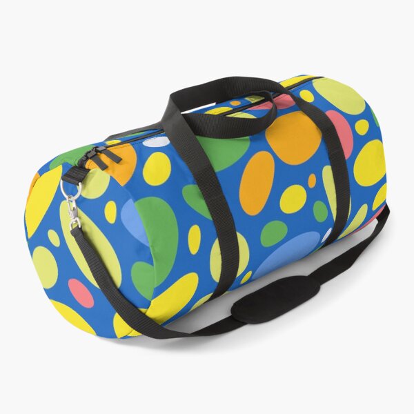 Item preview, Yellow Colorful Bean Pebbles on Blue Abstract Pattern  designed and sold by patternsoup.