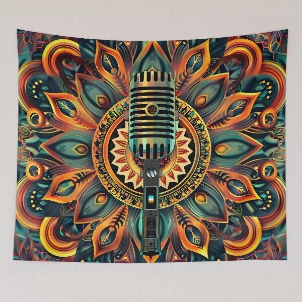 Item preview, psychedelic mandala microphone print designed and sold by dcrc.
