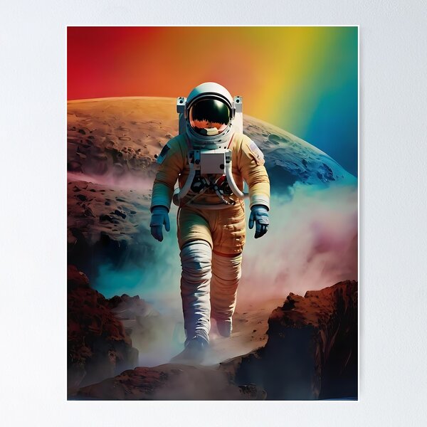 Item preview,  Atsronautar Surreal Rainbow-Coloured Landscape Art designed and sold by Obsidian Ink by Wilshire.