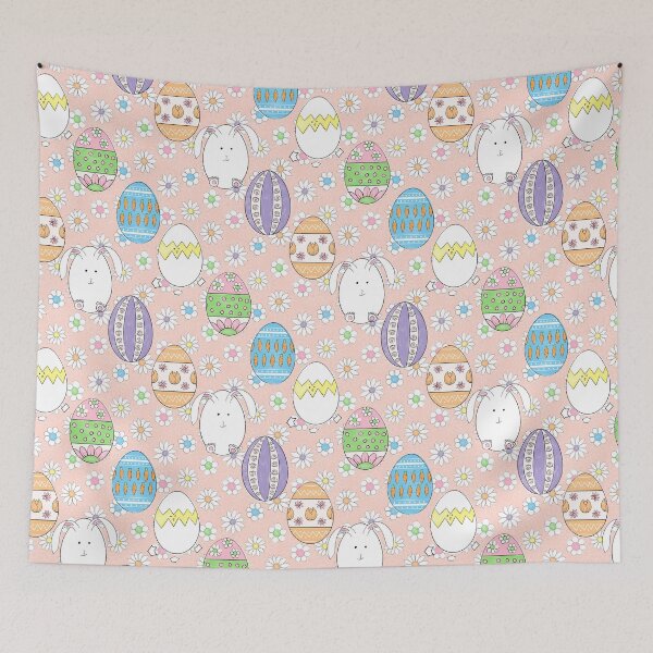 Item preview, Easter Bunny Easter Eggs Coral designed and sold by WickedRefined - Nicole Demereckis.
