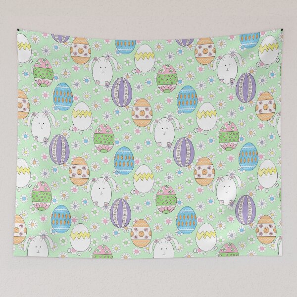 Item preview, Easter Bunny Easter Eggs Green designed and sold by WickedRefined - Nicole Demereckis.