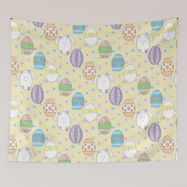 Item preview, Easter Bunny Easter Eggs Yellow designed and sold by WickedRefined - Nicole Demereckis.