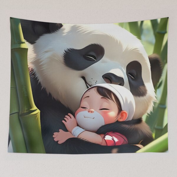 Item preview, Little boy sleeps with his panda  designed and sold by Astralia.