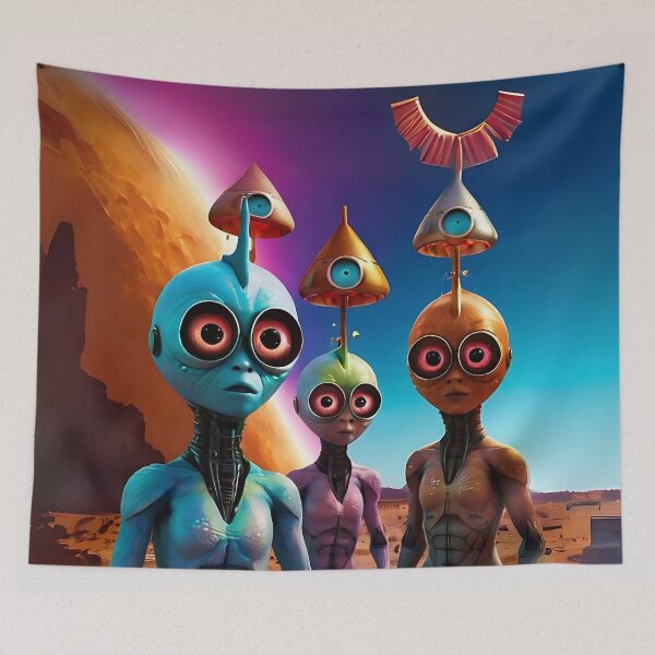 Item preview, Cute Aliens Art  designed and sold by Obsidian Ink by Wilshire.