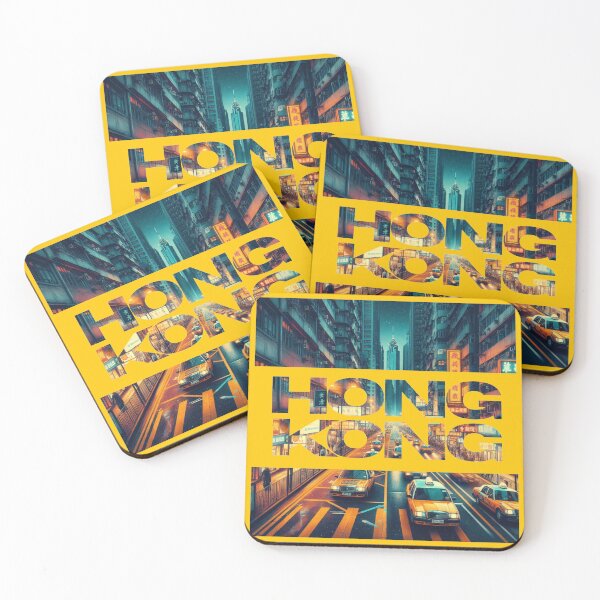 Item preview, Hong Kong busy road with yellow taxi cabs designed and sold by coloursforkids.