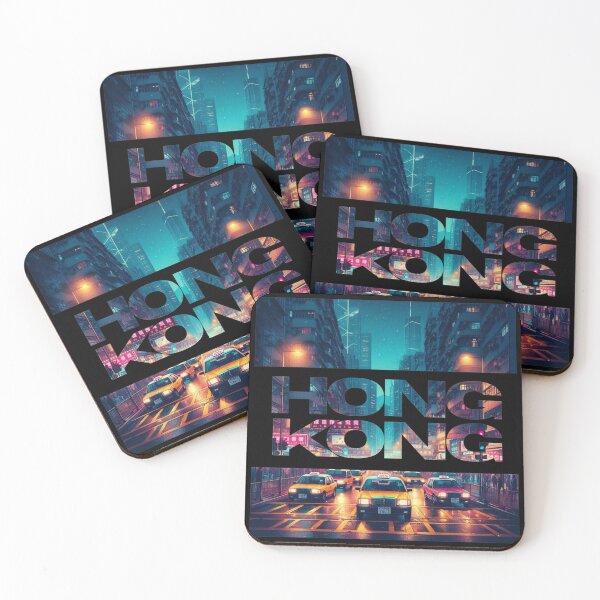 Item preview, Hong Kong busy road with yellow taxi cabs v.2. designed and sold by coloursforkids.