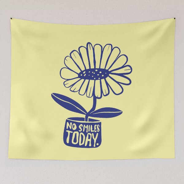 Item preview, No smiles today flower navy sticker designed and sold by Mea Jordaan.