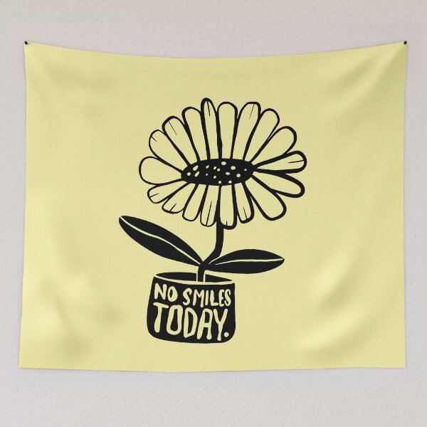 Item preview, No smiles today flower black sticker designed and sold by Mea Jordaan.