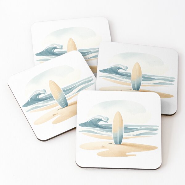 Item preview, Minimalist surfing with board and gentle waves designed and sold by cj-digital.