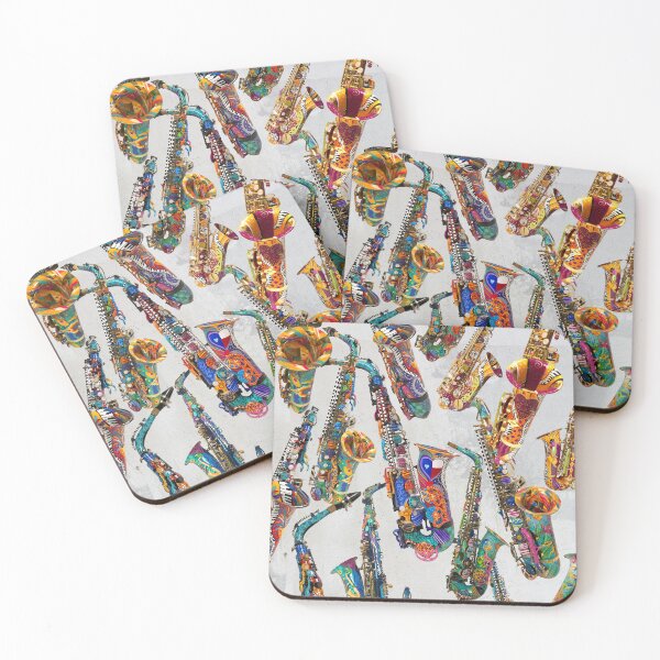 Item preview, Hand Painted Colorful Saxophones Music Art by Juleez designed and sold by Juleez.