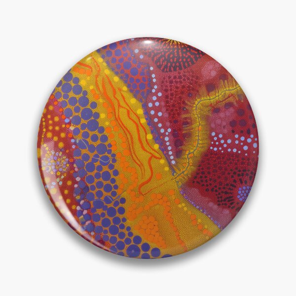 Item preview, Colorful Australian Aboriginal Artwork, Vibrant Indigenous Australian Art, Aboriginal Dot Painting, Red, Orange, Yellow, Pink designed and sold by IuliiaArtPrints.