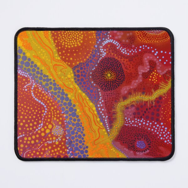Item preview, Colorful Australian Aboriginal Artwork, Vibrant Indigenous Australian Art, Aboriginal Dot Painting, Red, Orange, Yellow, Pink designed and sold by IuliiaArtPrints.
