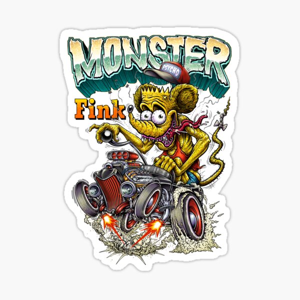 Monster Fink Dragster Hotrod Sticker