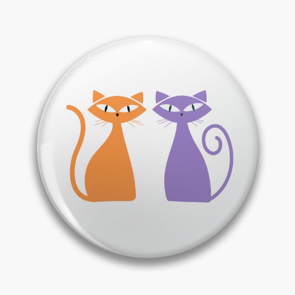 Item preview, Orange and Purple Mid Century Modern Cats designed and sold by CreativeCanvas8.