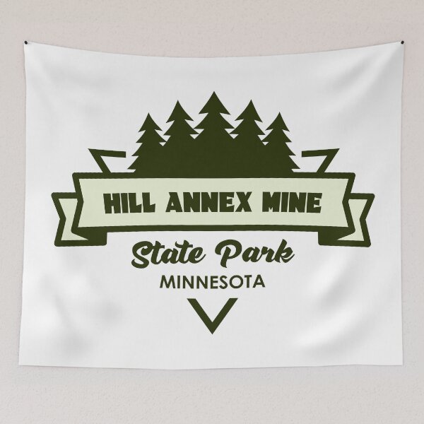 Item preview, Hill Annex Mine State Park Minnesota Trees And Ribbon designed and sold by bivenart.