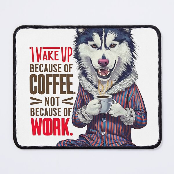 Item preview, I Wake Up Because Of Coffee Not Because Of Work - Funny Dog Quotes designed and sold by Vicky021.