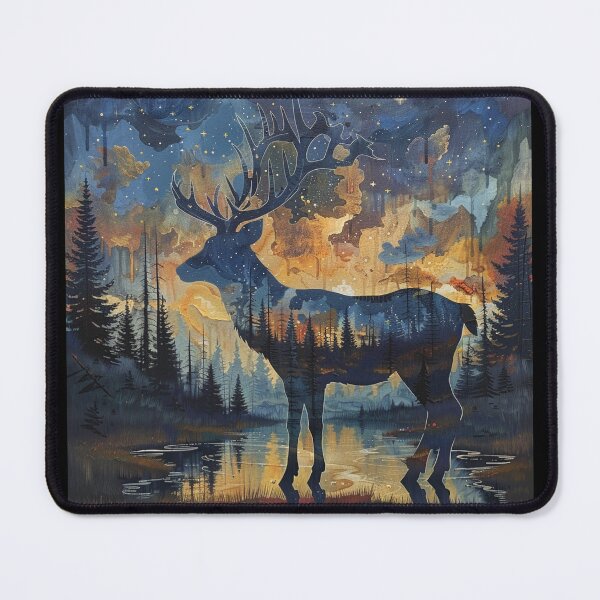 Item preview, Silhouette Deer Northern Lights  designed and sold by Myra365Art.