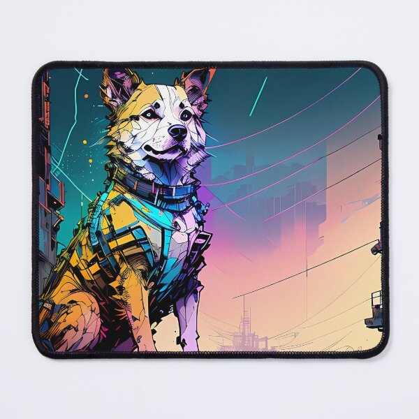 Item preview, A dog in a futuristic environment in inkpunk style designed and sold by MrBooch.