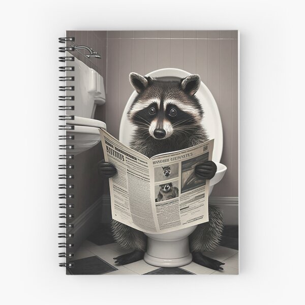 Item preview, Mapache sentado en el baño leyendo un periódico designed and sold by RobertoGreen.