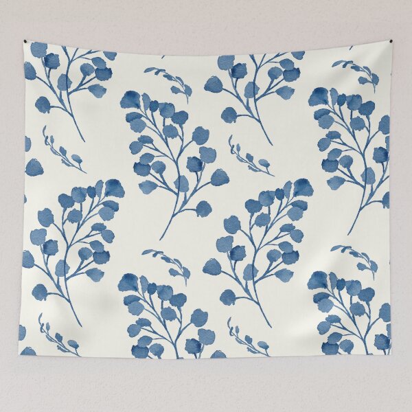Item preview, Blue Maidenhair Ferns on Ivory designed and sold by JocelynBateson.