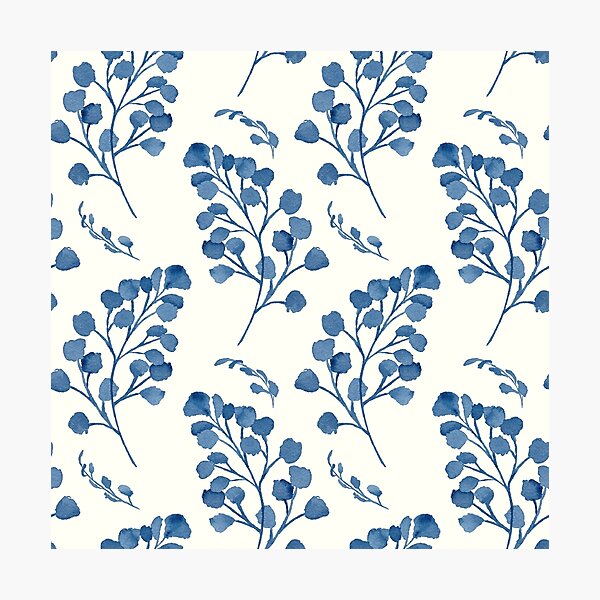 Item preview, Blue Maidenhair Ferns on Ivory designed and sold by JocelynBateson.