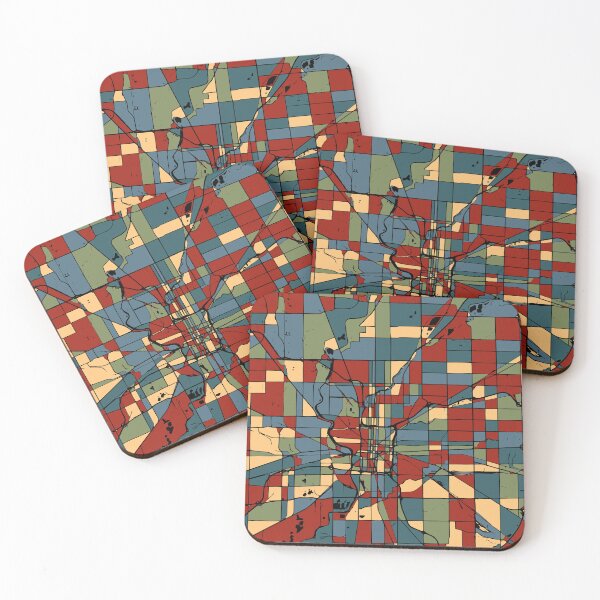 Item preview, Indianapolis City Map - Vibrant Abstract Earth Tone Retro Art Print designed and sold by Stadify.