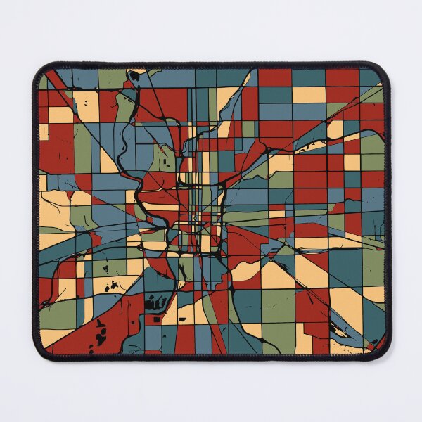 Item preview, Indianapolis City Map - Vibrant Abstract Earth Tone Retro Art Print designed and sold by Stadify.