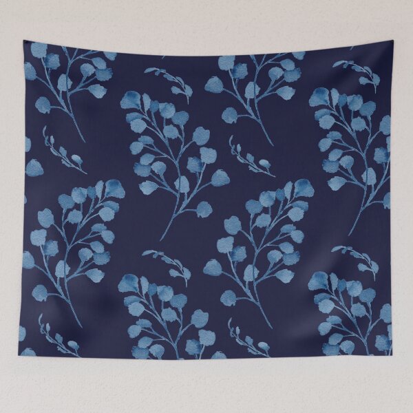 Item preview, Blue Maidenhair Ferns on Navy designed and sold by JocelynBateson.