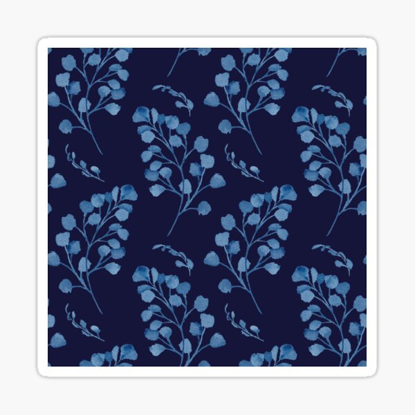 Item preview, Blue Maidenhair Ferns on Navy designed and sold by JocelynBateson.