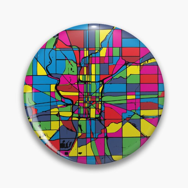Item preview, Indianapolis City Map - Vibrant Colorful Pop Abstract Art Print designed and sold by Stadify.