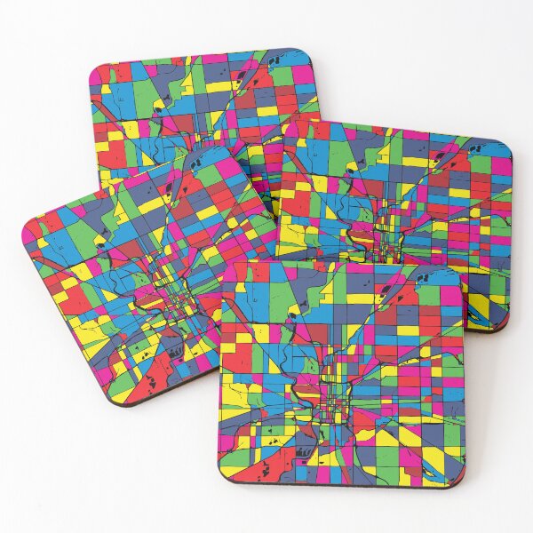 Item preview, Indianapolis City Map - Vibrant Colorful Pop Abstract Art Print designed and sold by Stadify.