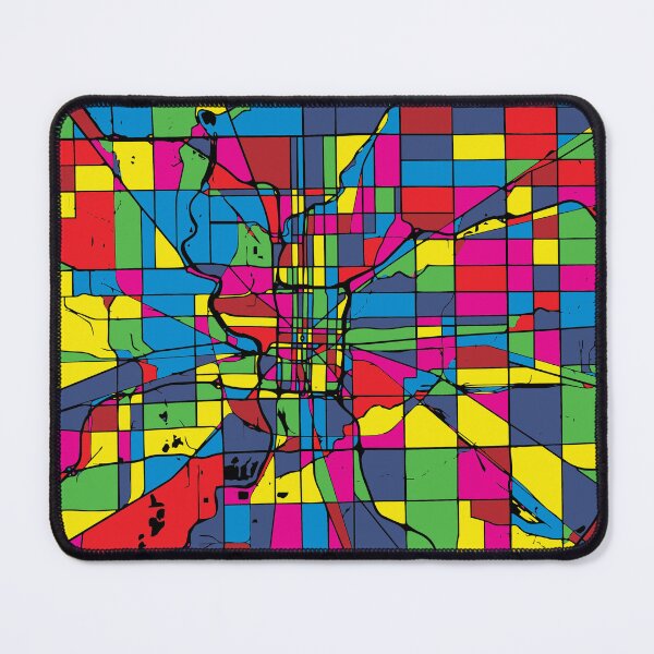 Item preview, Indianapolis City Map - Vibrant Colorful Pop Abstract Art Print designed and sold by Stadify.