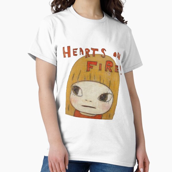 Item preview, Vintage yoshitomo nara hearts on fire painting designed and sold by Leograces.
